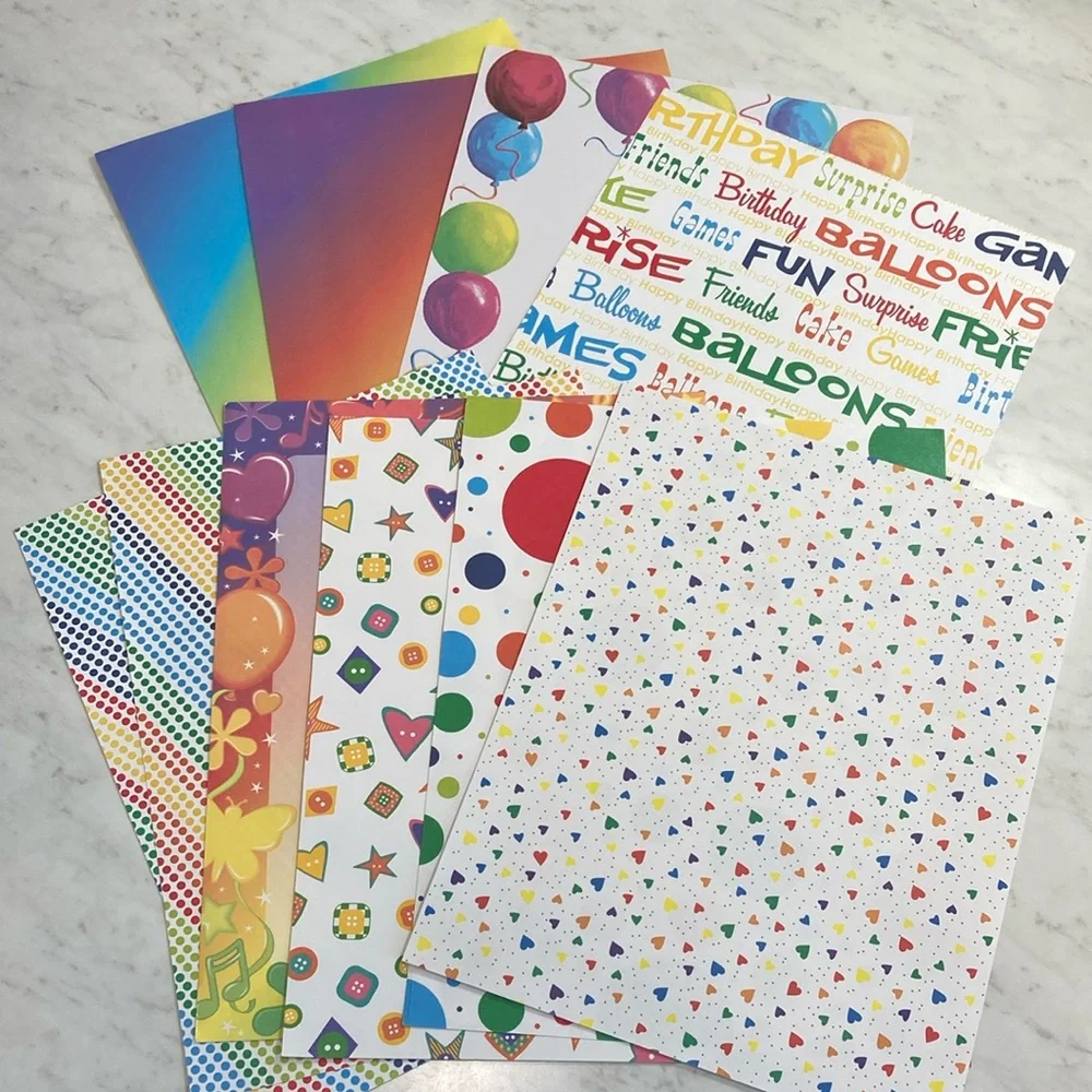 Rainbow Scrapbooking Paper 10 Sheets